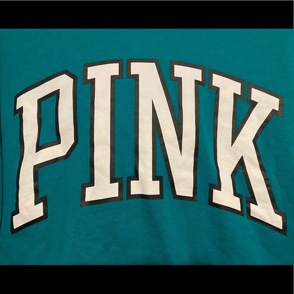 VICTORIA SECRET PINK TURQUOISE HOODIE - Picture 4 of 12